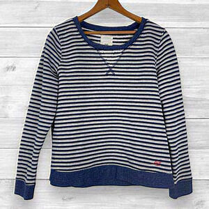 Levi's Blue Gray‎ Striped Sweatshirt Logo Crew Neck XL